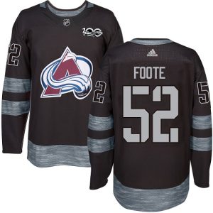 Herren Colorado Avalanche Eishockey Trikot Adam #52 Foote Authentic Schwarz 1917-2017 100th Anniversary